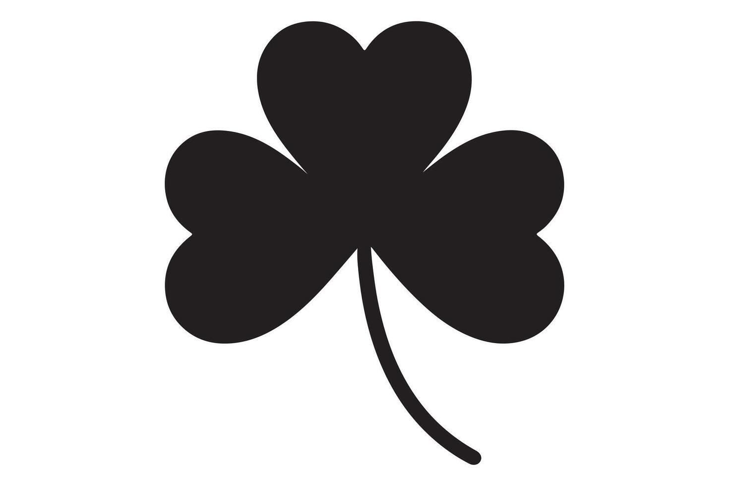 Simple Black Shamrock Silhouette A Classic Irish Symbol of Luck and Good Fortune on White Background vector