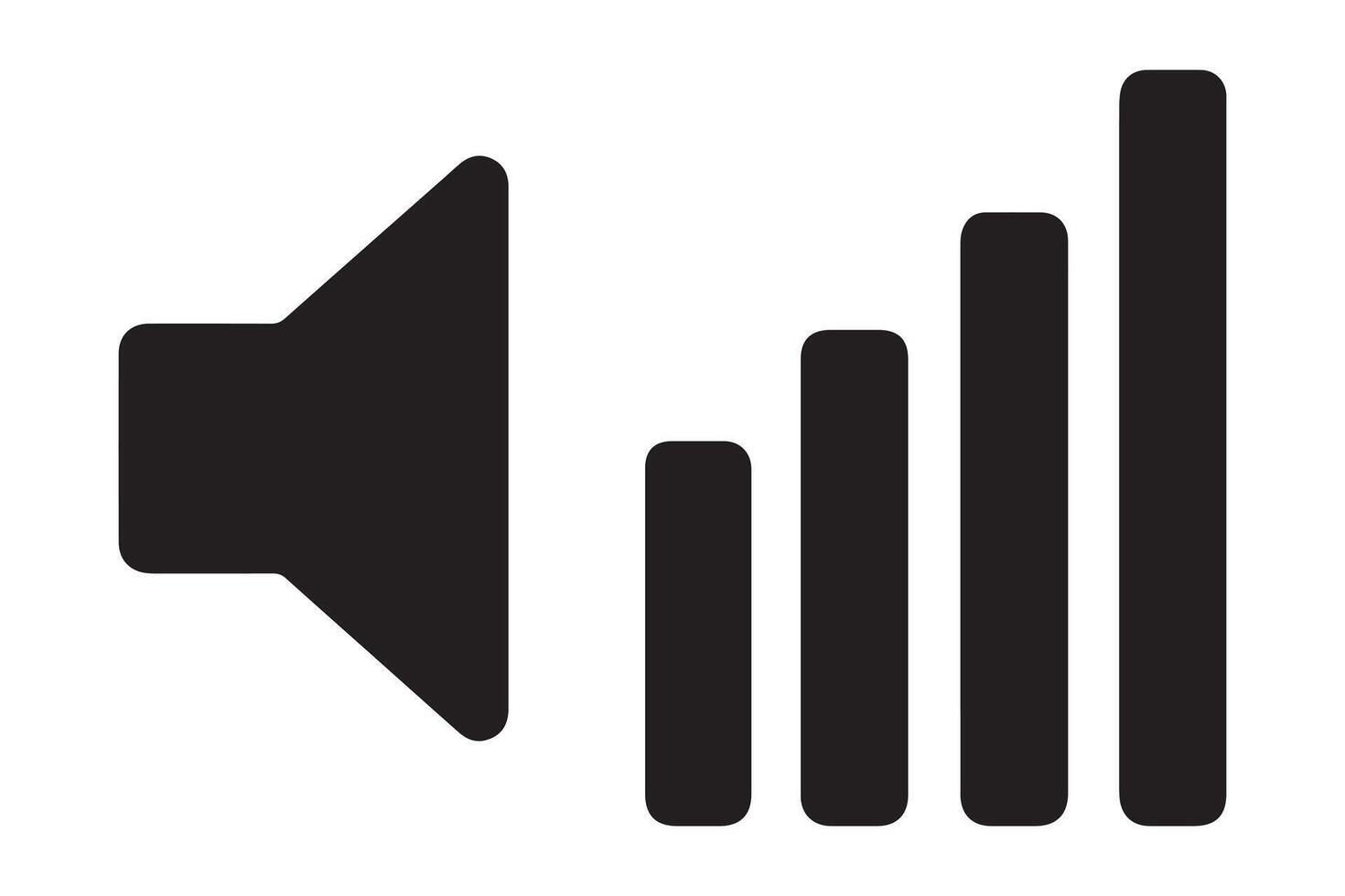 Black and white illustration of a sound volume icon vector