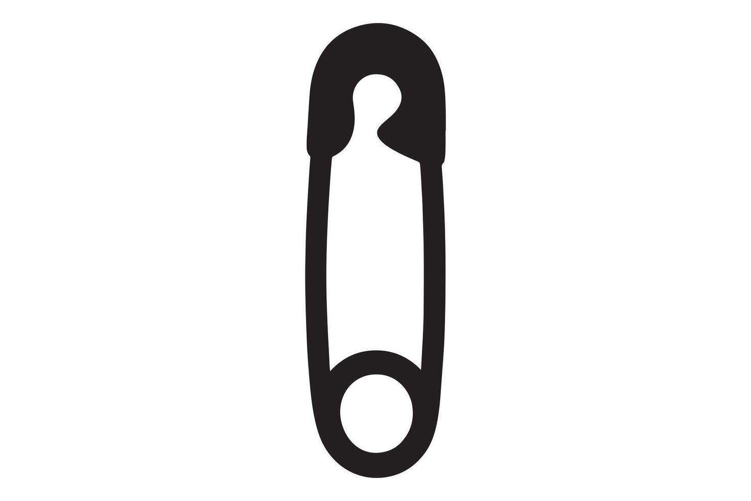 Isolated black safety pin illustration on white background vector