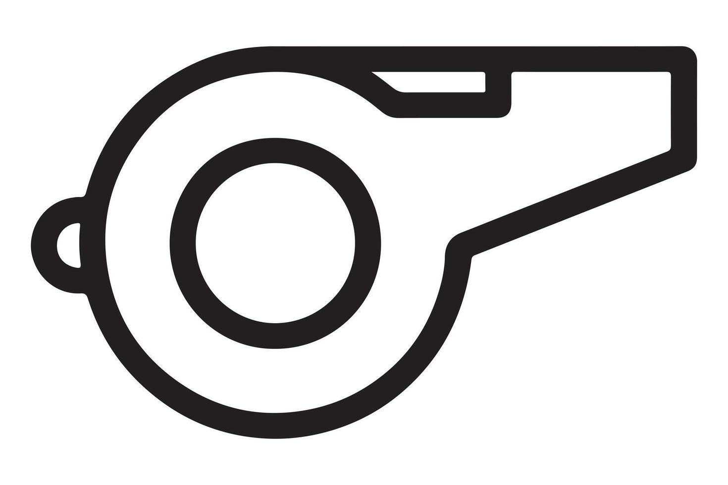A simple black and white outline drawing of a whistle vector