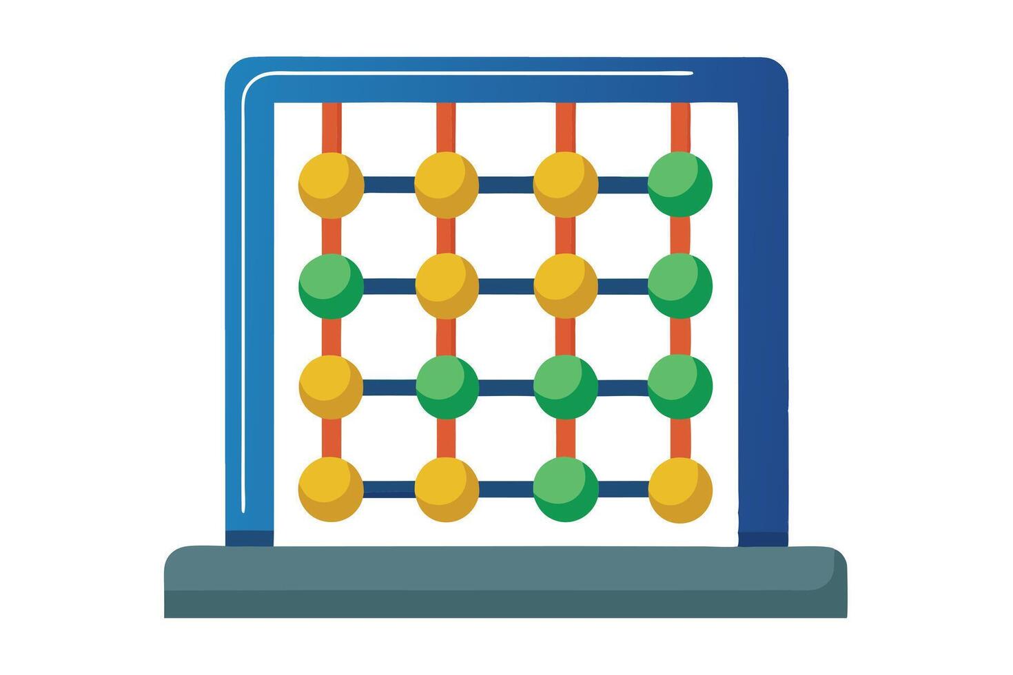 Colorful Abacus for Kids Learning Math, Cheerful Educational Toy, Fun Arithmetic, Bright Primary Colors, Engaging Classroom Tool vector