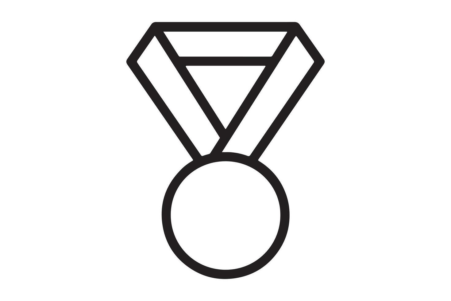 Isolated black outline of a medal on a white background vector