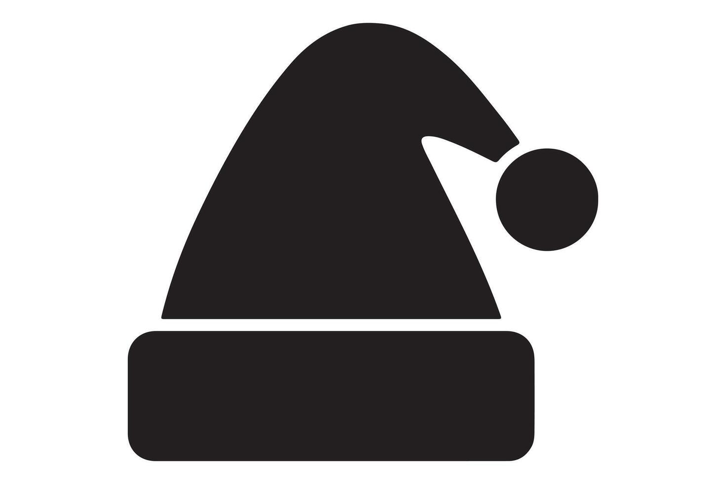 Silhouette of a santa hat with a pom pom on a white background vector