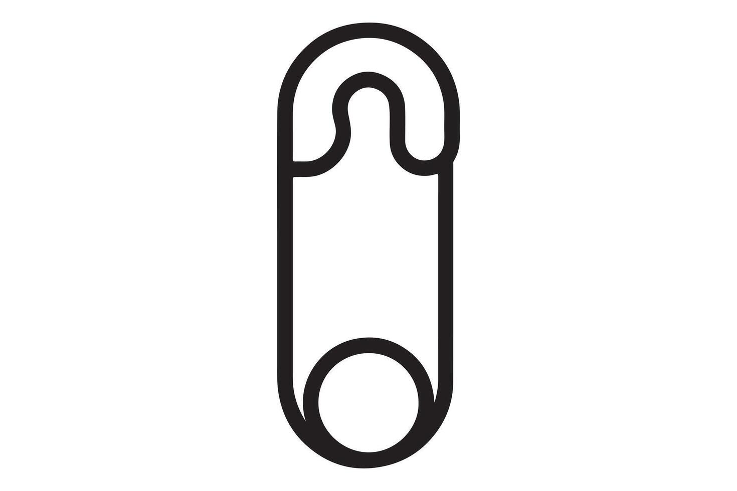 Illustration of a black safety pin on a white background vector