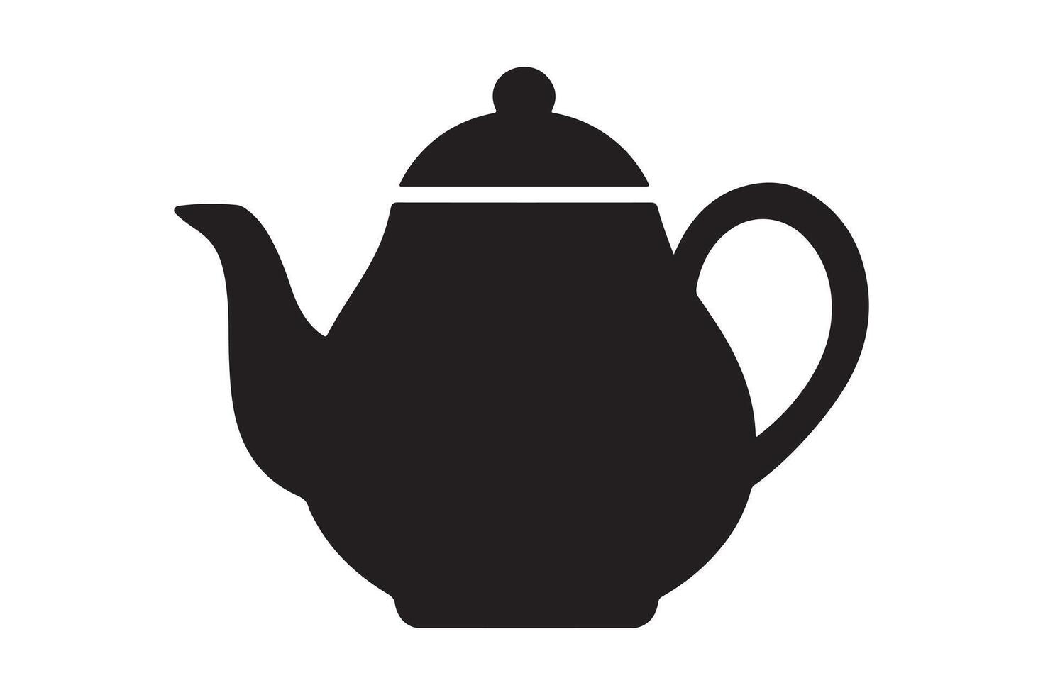 Silhouette of a classic teapot with lid and handle design vector