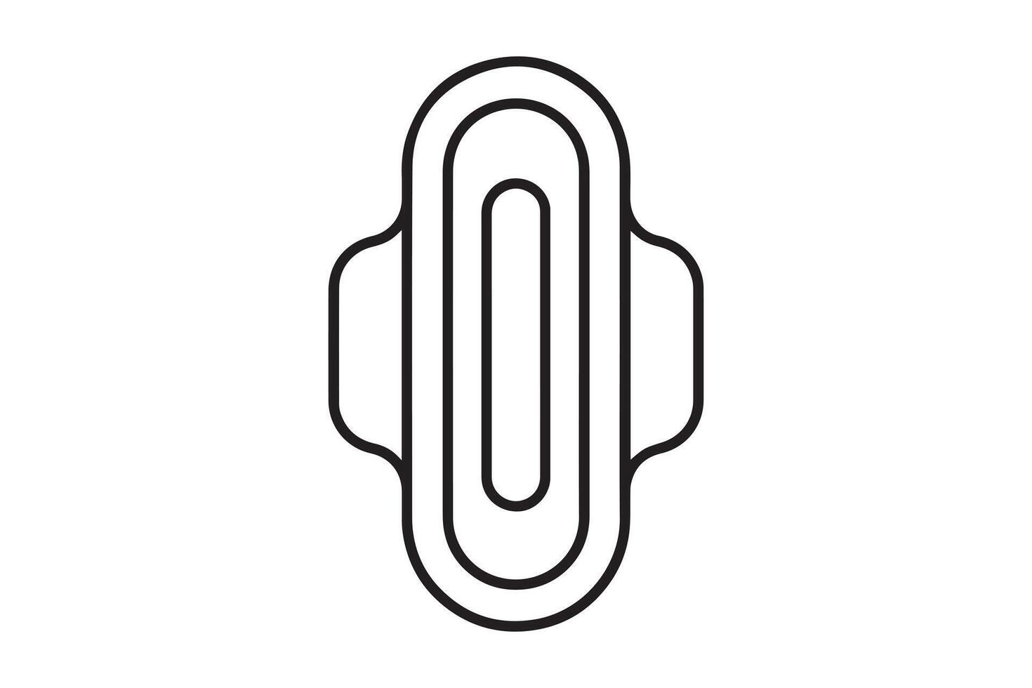Sanitary napkin line art illustration on white background vector
