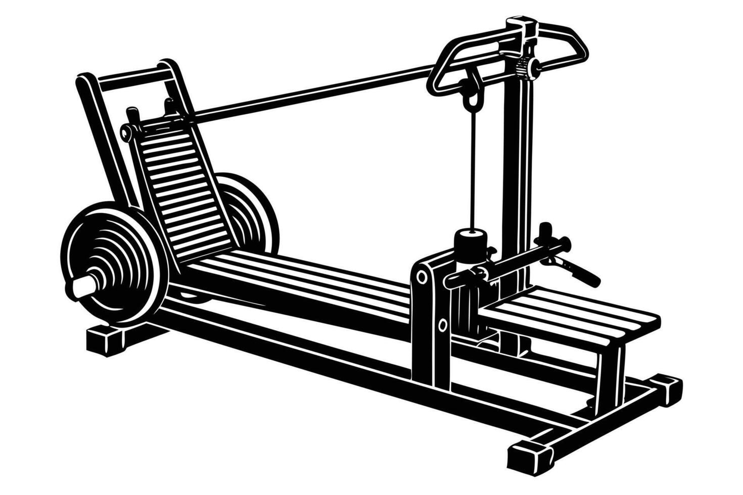 Vintage Leg Press Machine Classic Strength Training Equipment for Intense Leg Workouts in a Retro Gym Setting vector