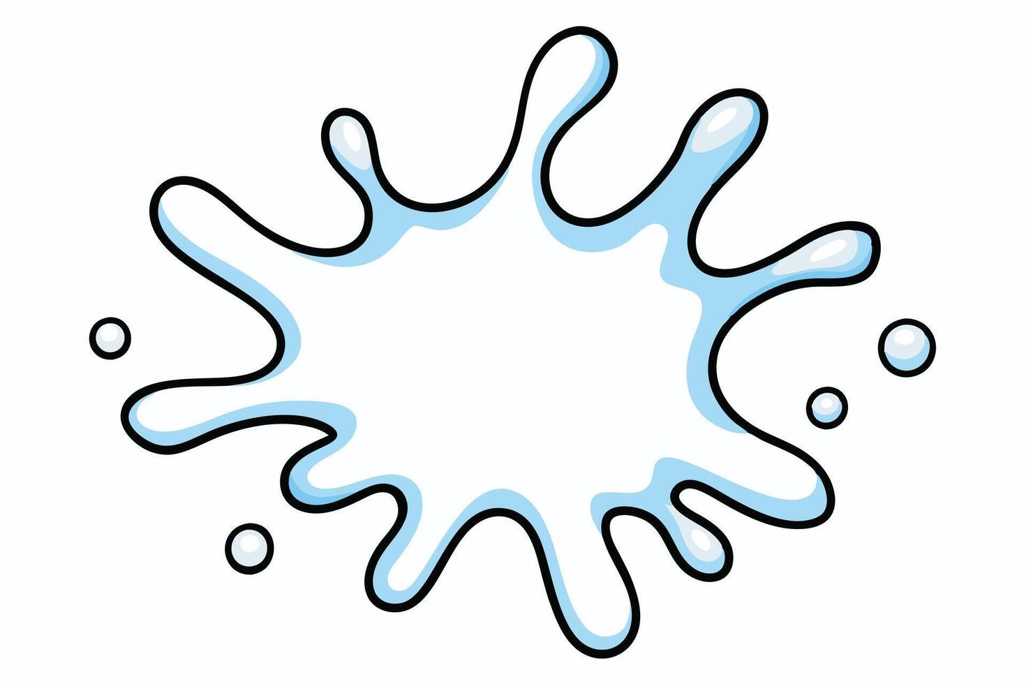 Playful Light Blue Milk Splatter Illustration, Cartoon Style, White Background, Happy Mood - Professional digital artwork with vibrant colors and detailed composition vector