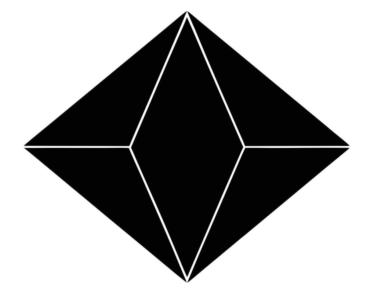 Mysterious Black Diamond Shape Geometric Abstract Art, Minimalist Design, Symbolic Image - Professional digital artwork with vibrant colors and detailed composition vector