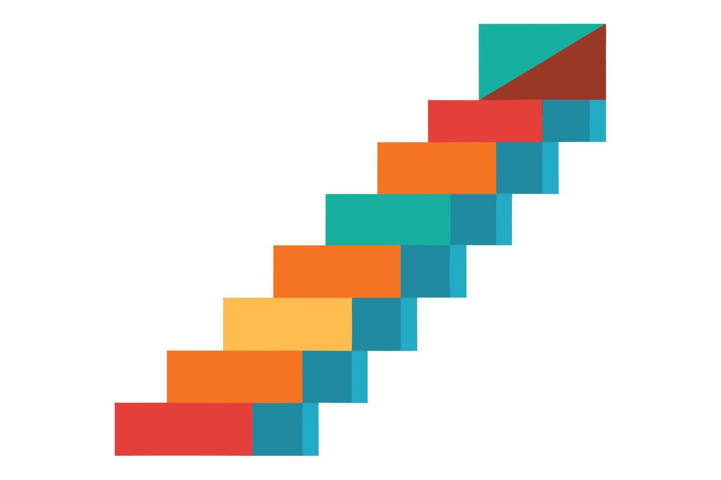 Ascending Colorful Blocks Forming a Staircase An Upward Trend Graphic Design with a Positive and Optimistic Mood vector