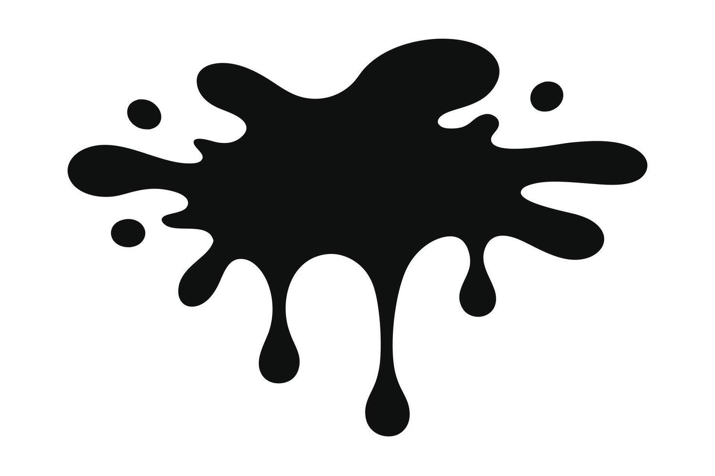 Abstract Black Ink Blob Splashes Dripping Down on White Background, Dynamic Artistic Illustration - Professional digital artwork with vibrant colors and detailed composition vector