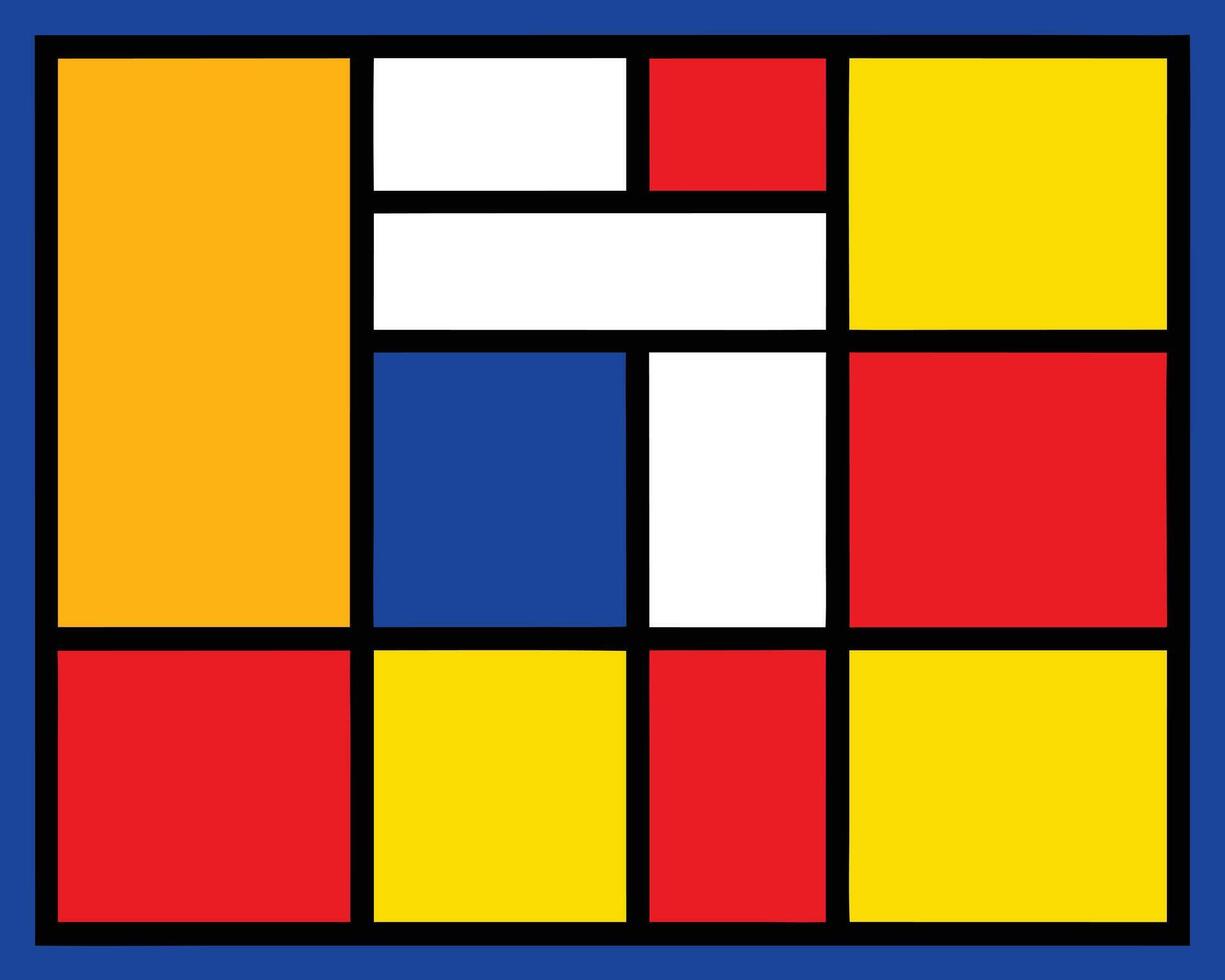Vibrant Abstract Geometric Composition A Bold, Colorful, and Harmonious Square Painting in Primary Colors - Professional digital artwork with vibrant colors and detailed composition vector