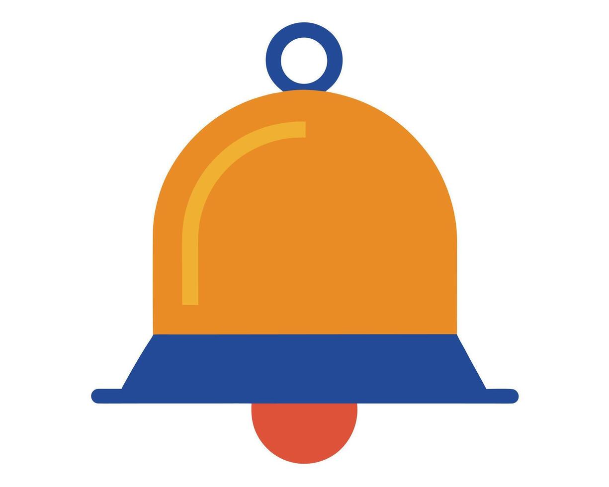 Cheerful Orange and Blue Bell Icon A Happy Notification Symbol for Digital Interfaces and Websites vector