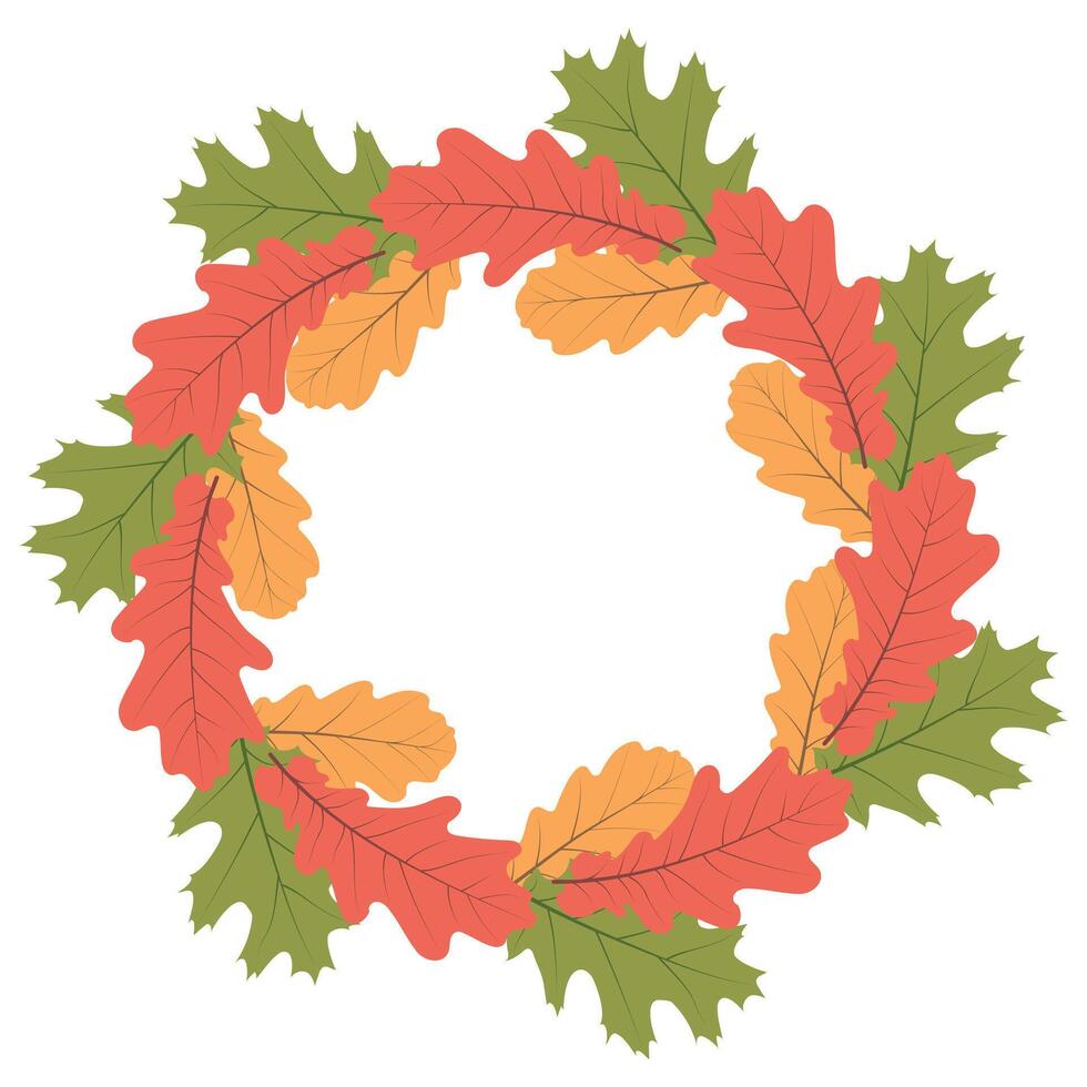 Autumn circle frame. vector