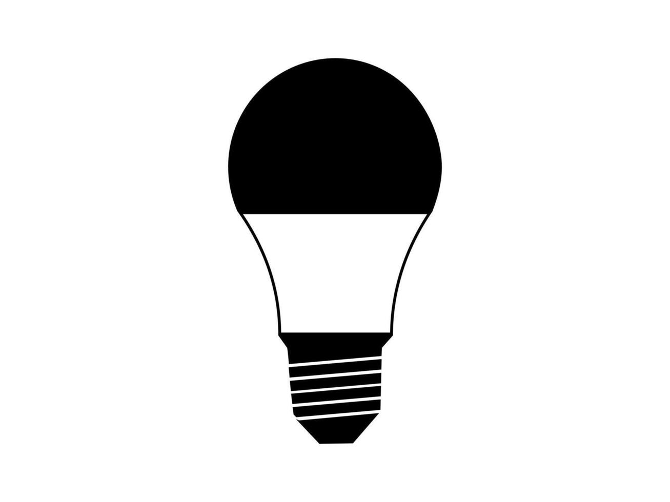 Led Bulb Black Silhouette Illustration Design With White Background vector