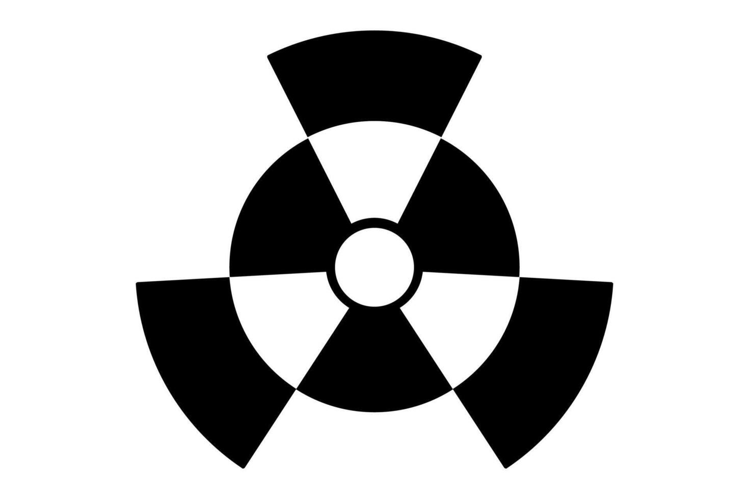 Nuclear Logo Black And White Design vector