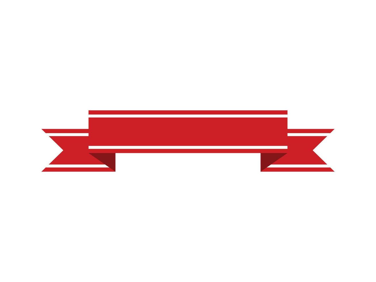 Ribbon Red In White Line Icon Sign Illustration Design With White Background vector