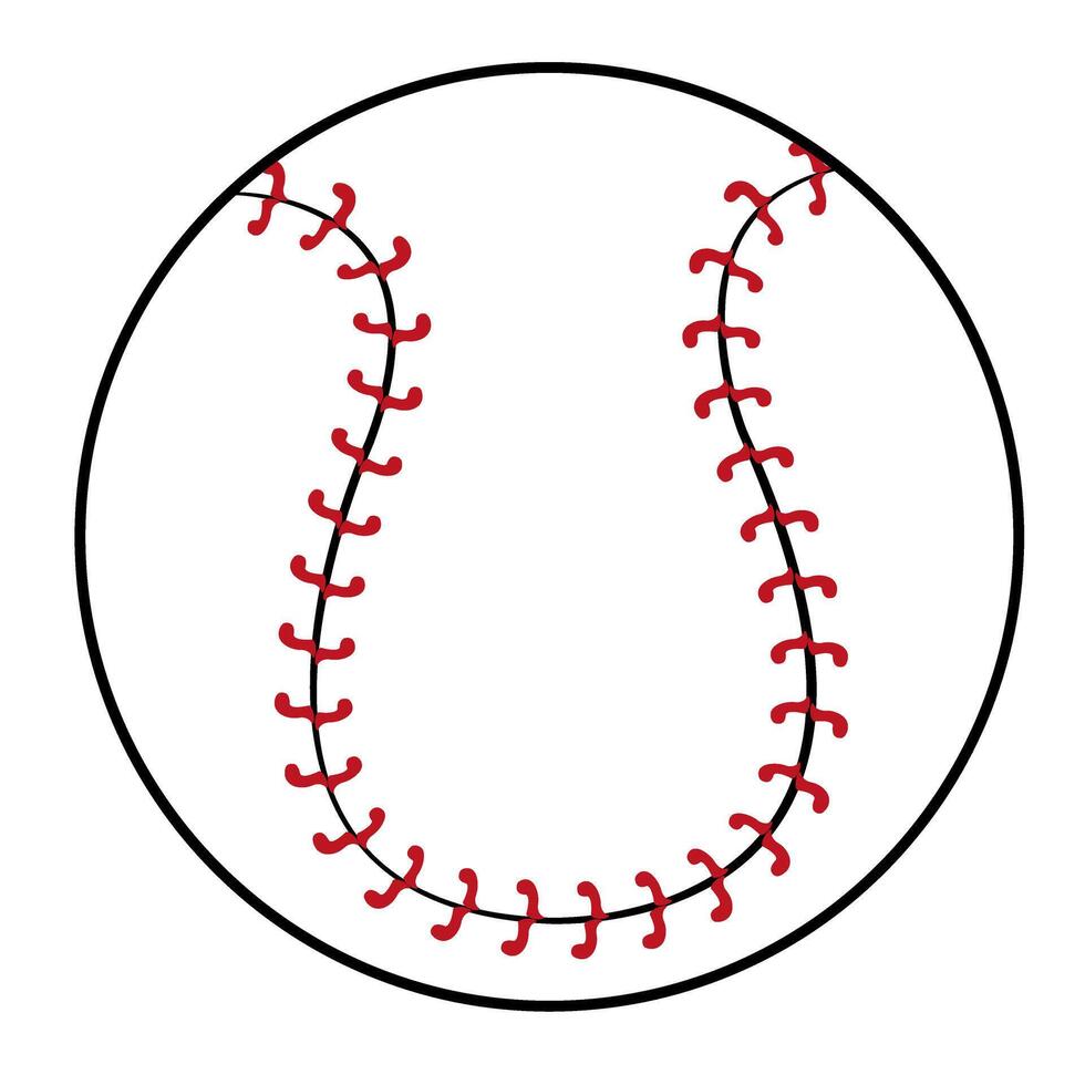 baseball ball icon on white background illustration flat style black and white vector