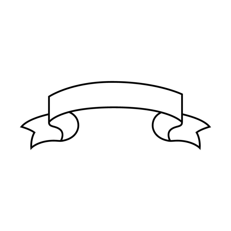 Ribbon icon. Outline illustration of ribbon icon for web vector