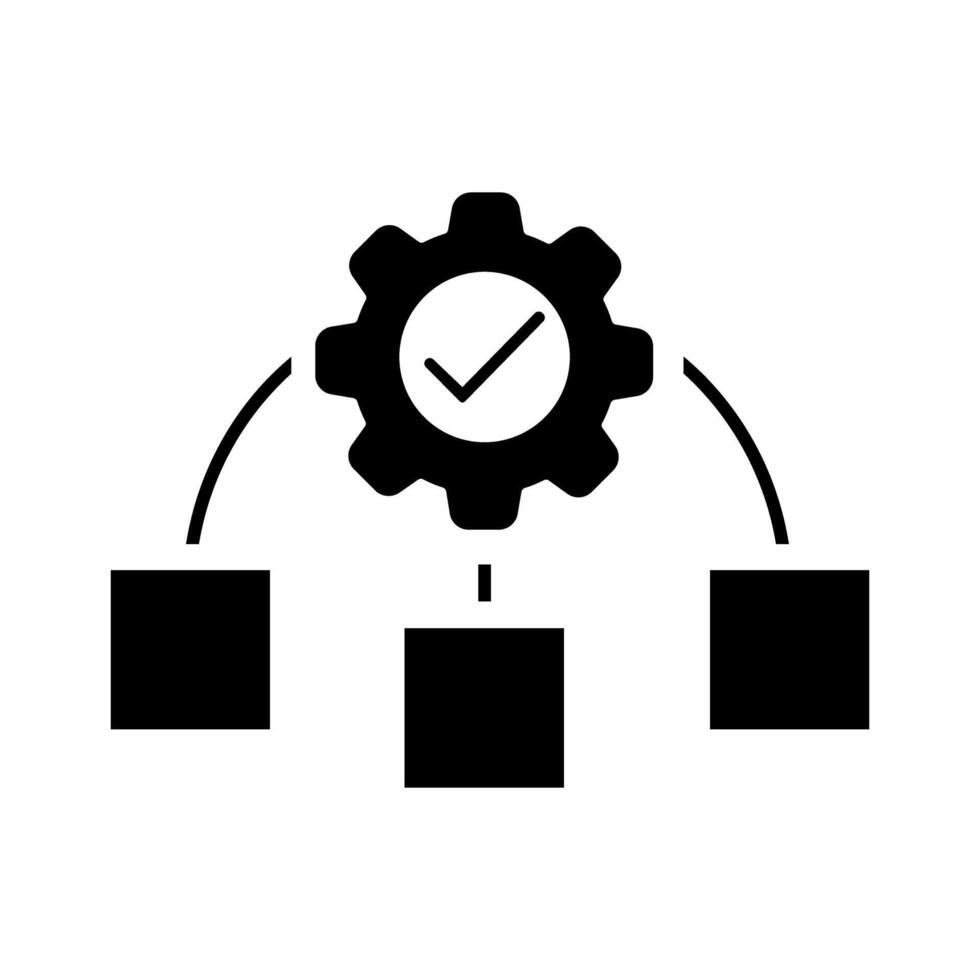 Business process black icon, concept illustration, flat symbol, glyph sign. vector