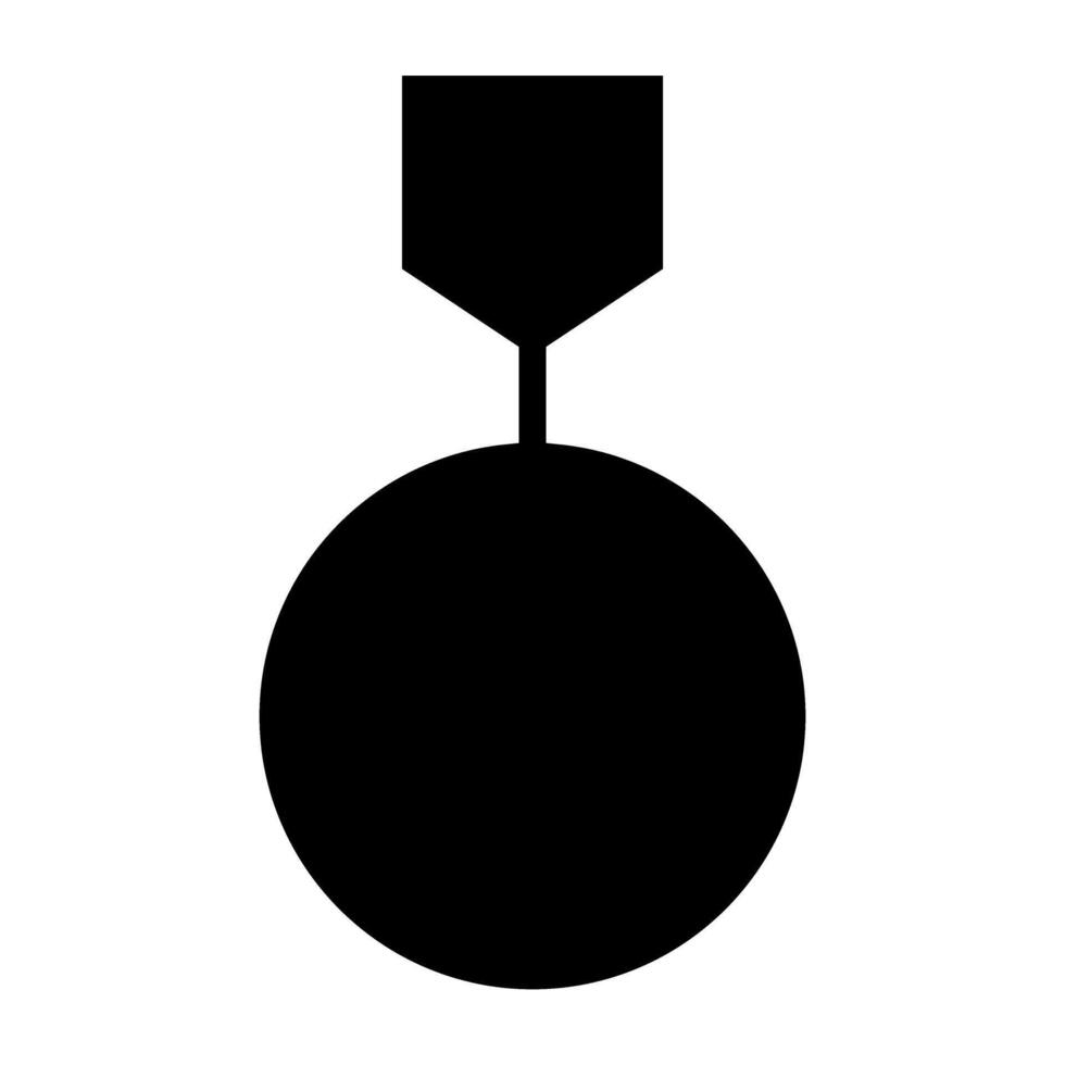 Medal Icon . Flat Black Icon Isolated on White Background vector