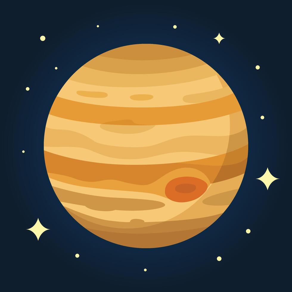 Illustration of Jupiter in space vector