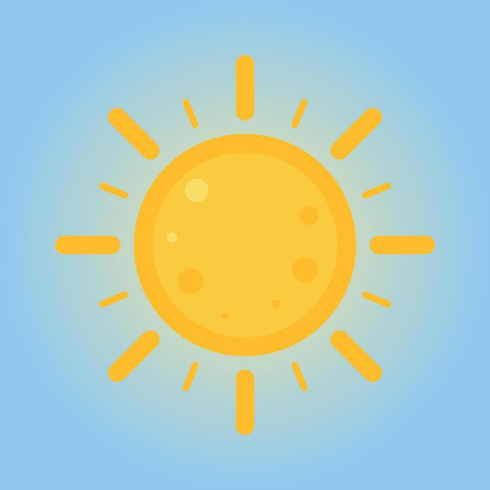 Bright yellow sun illustration vector