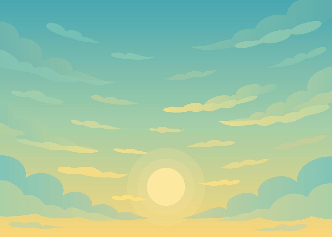 Soft clouds in sunrise sky vector