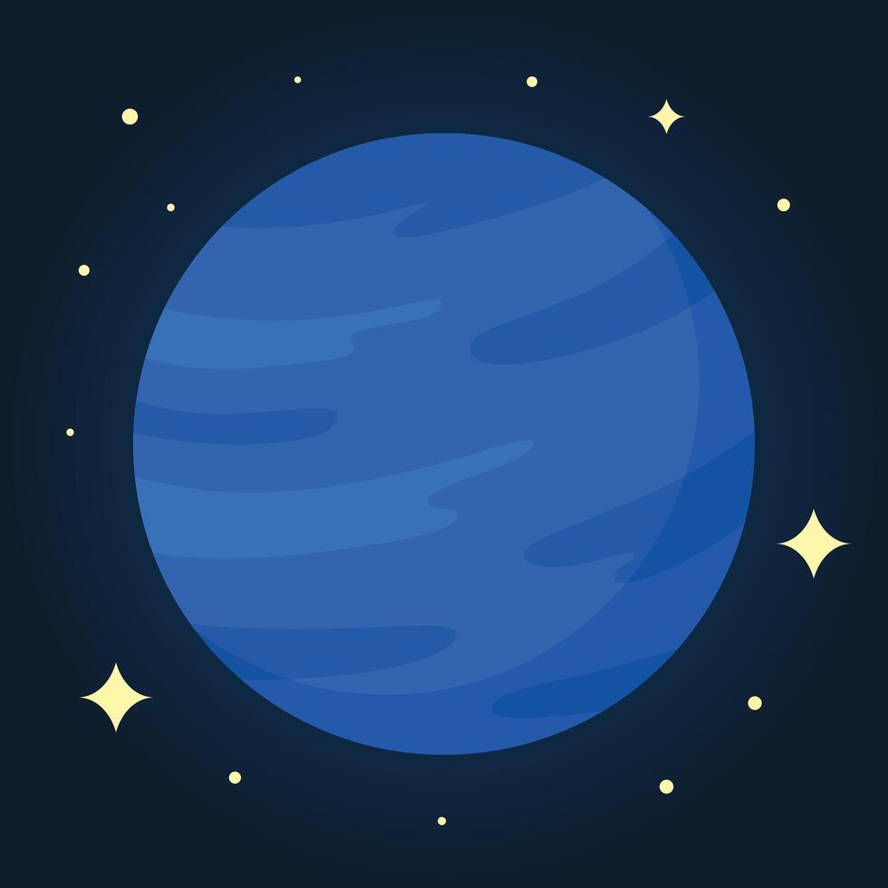 Blue planet in dark space vector