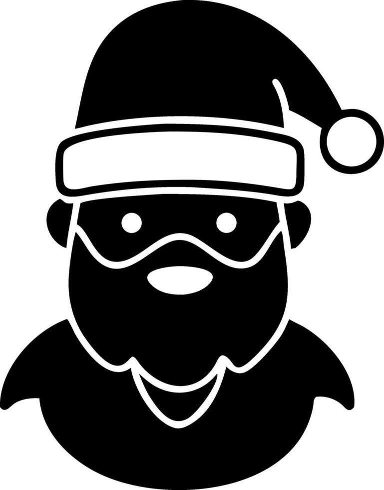 Flat Black Santa Cap Illustration vector