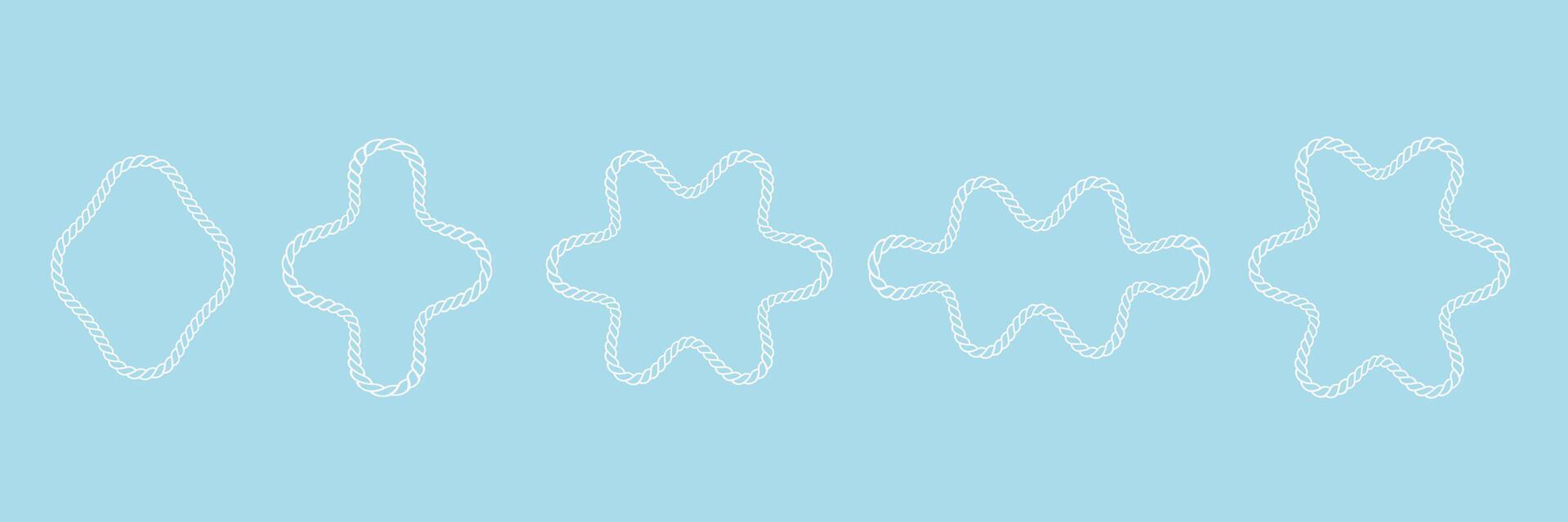 Decorative knot border frames for greeting card. Cord ornament empty forms vector