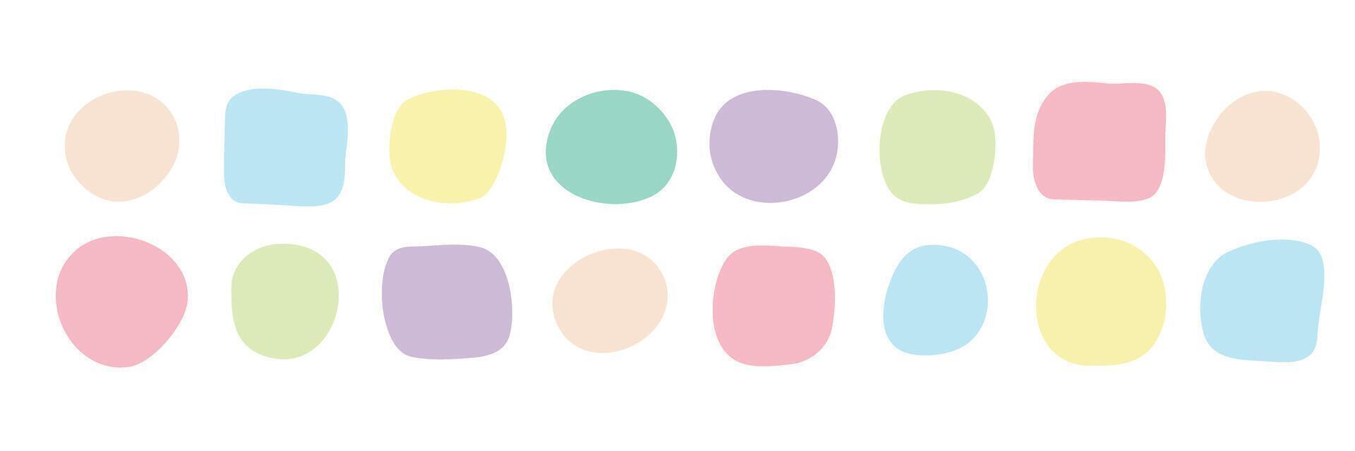 Organic blobs in pastel colors. Set of irregular shapes, abstract forms vector