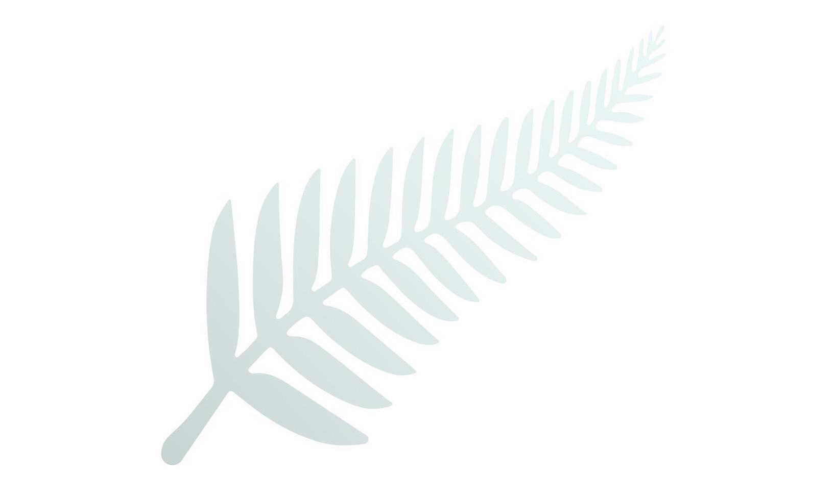 PrintLight gray fern leaf illustration, symbolizing nature. Plant branch with frond for botanical elements and decorative projects vector