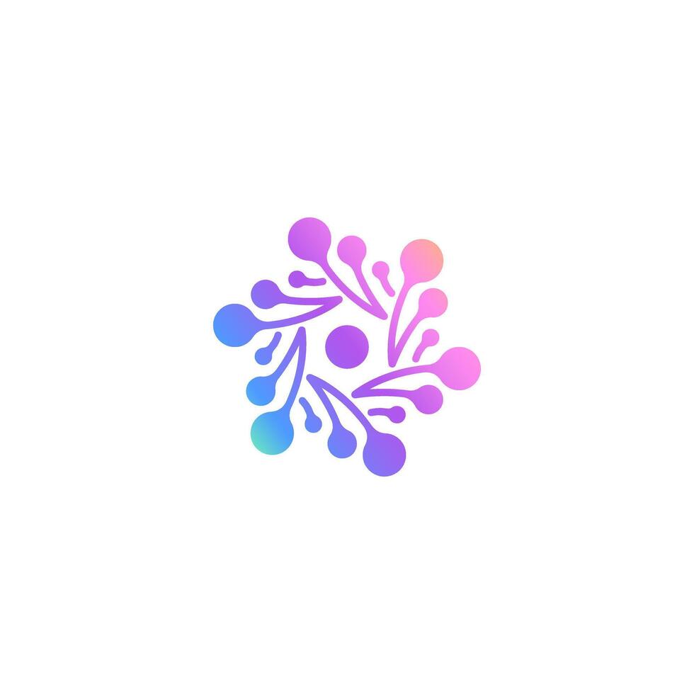 A colorful logo with a flower in the center vector