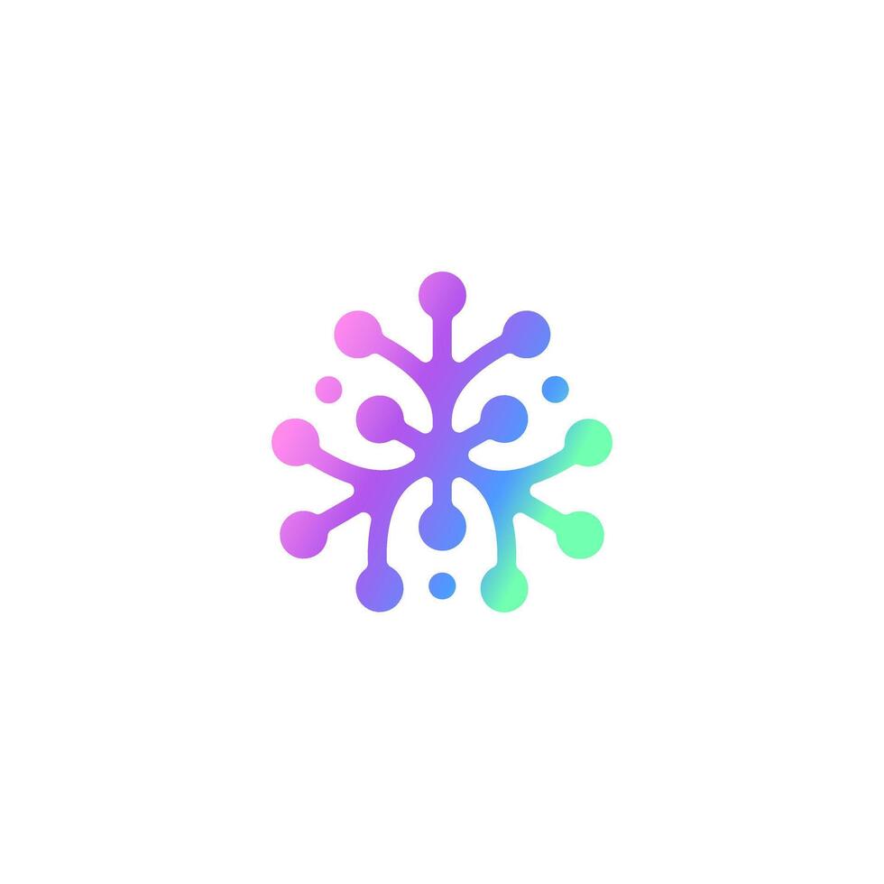 A colorful logo with a snowflake vector