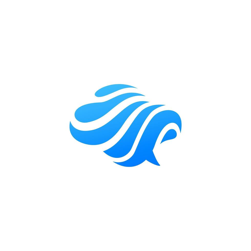 A blue wave logo with a wave shape vector