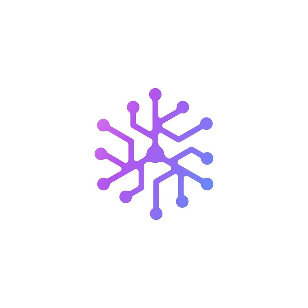 A snowflake logo with purple and blue colors vector