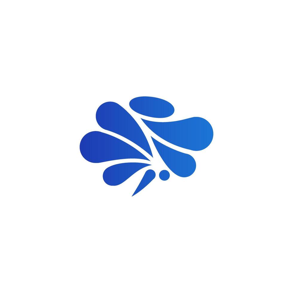 A blue cloud logo with a flower shape vector