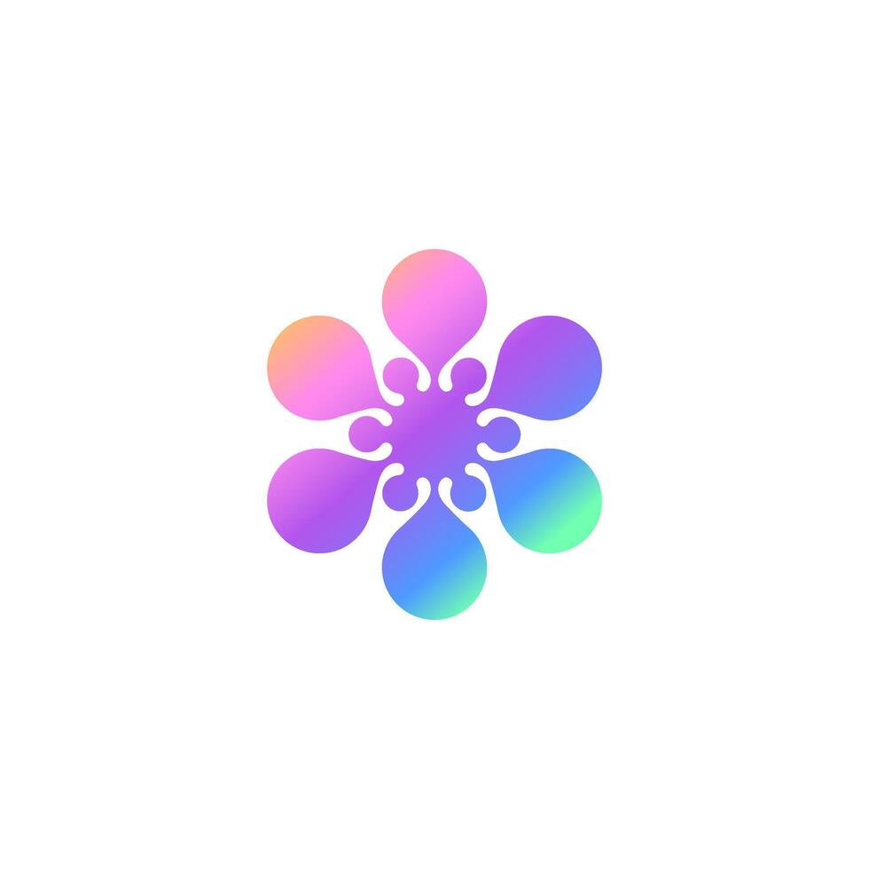 A colorful flower logo with a white background vector