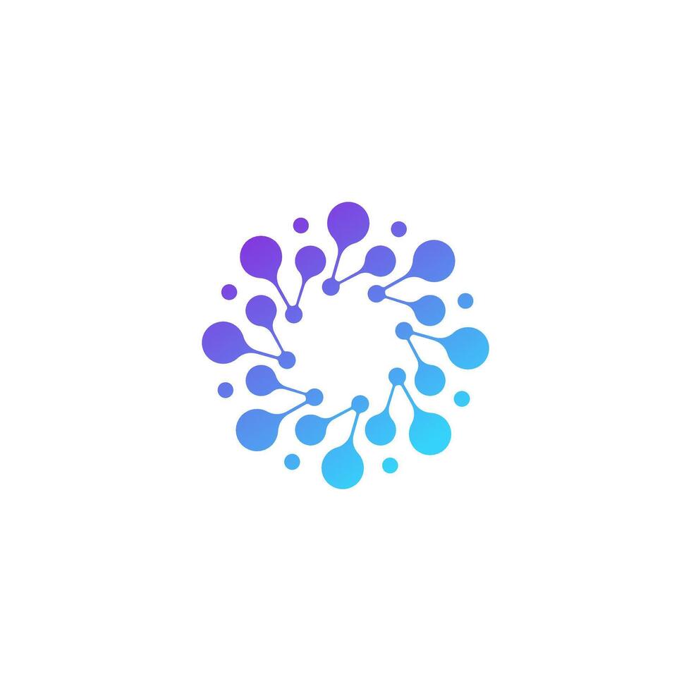 A circle with blue and purple circles on it vector