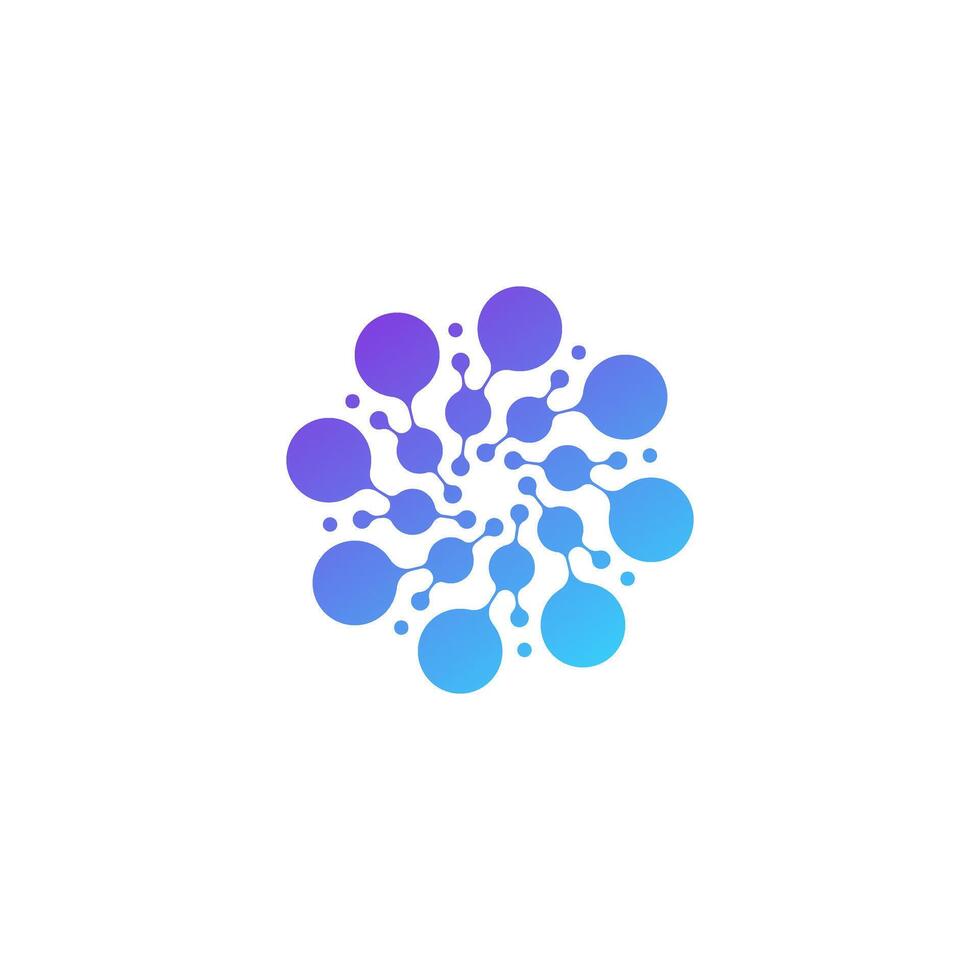 A blue and purple logo with circles vector