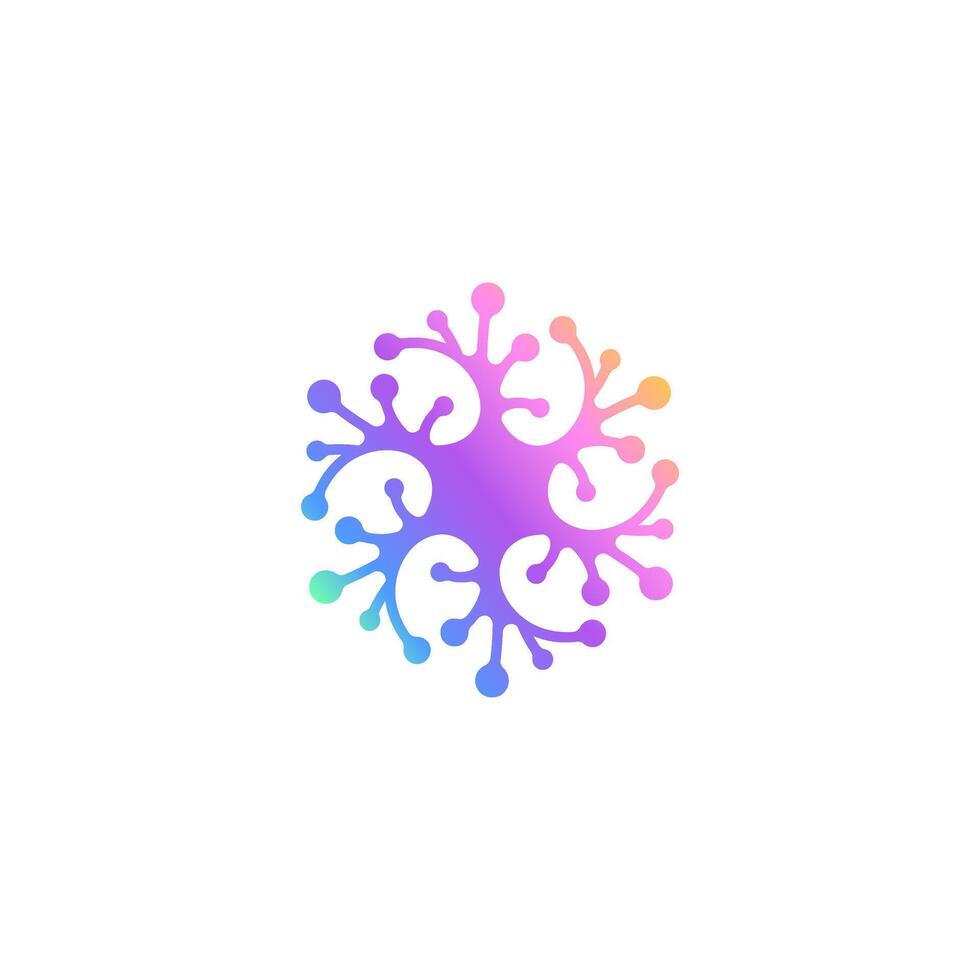A colorful logo with a snowflake design vector