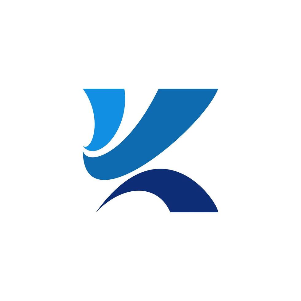 A blue and white logo with a wave shape vector