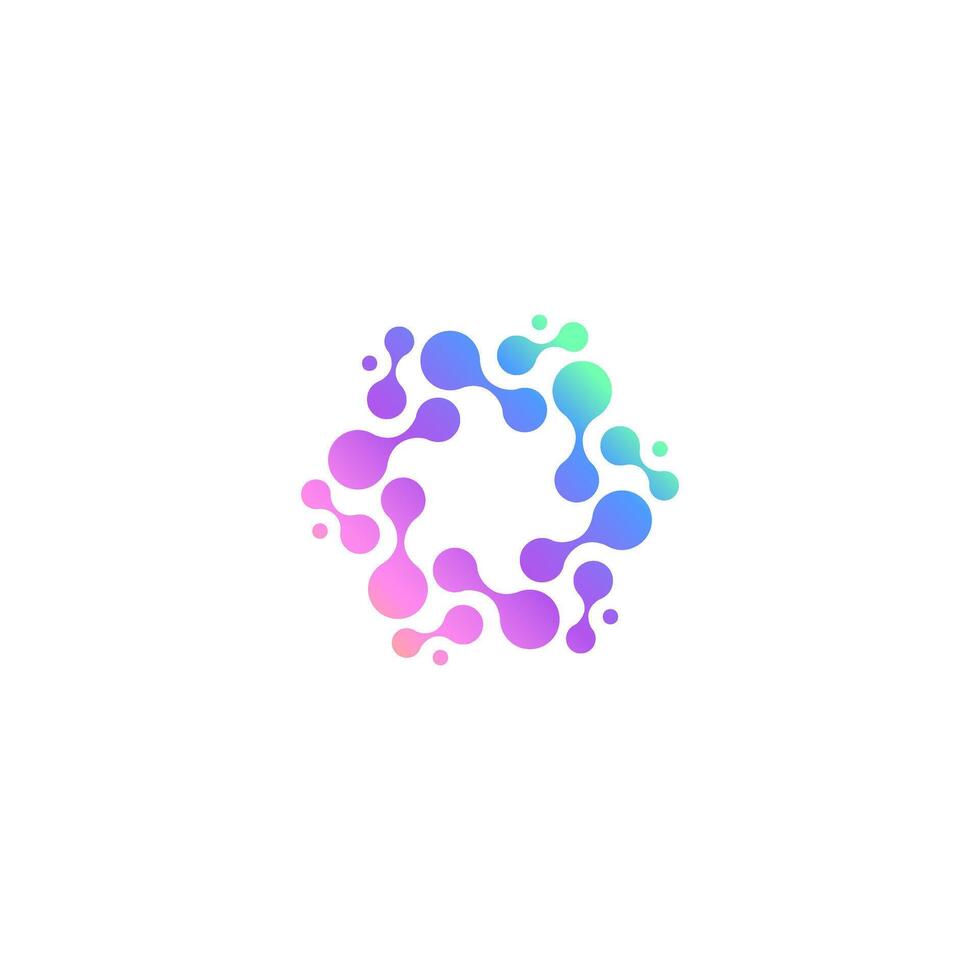 A colorful logo with circles and dots vector