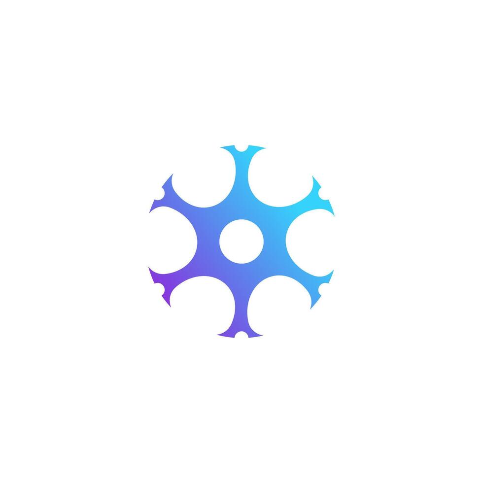 A blue and purple logo with a star shape vector