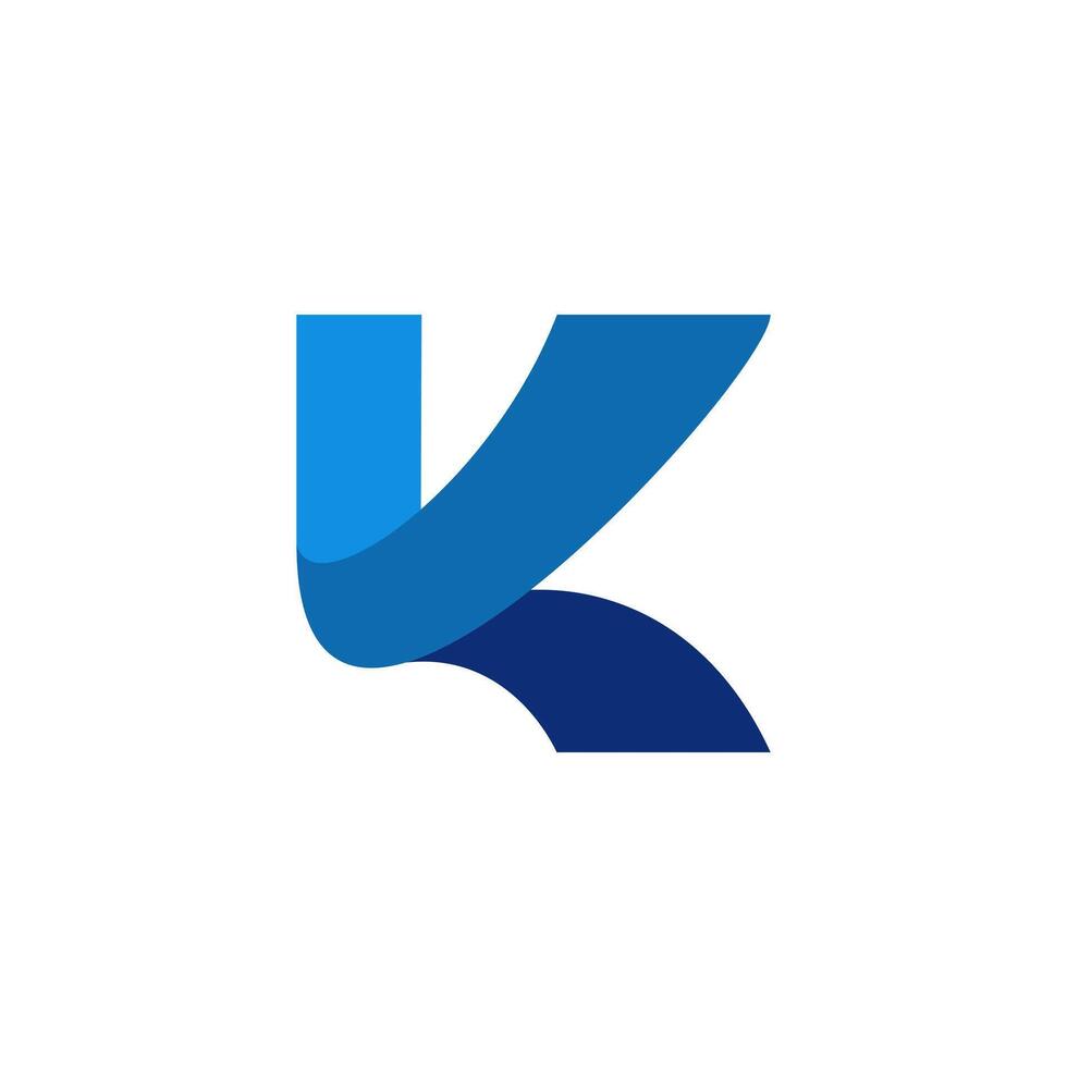 The letter k logo with blue and white colors vector