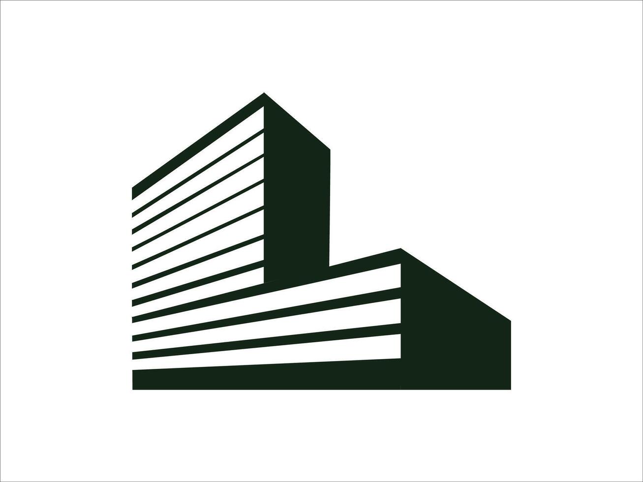 City building silhouette . Building silhouette can be used as icon, symbol or sign vector