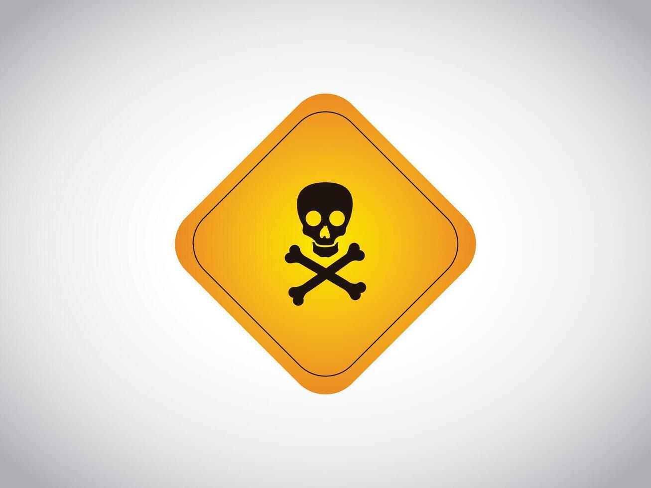 Premium design of a danger warning sign featuring a skull symbol on a transparent background, suitable for hazardous materials, alerts, and safety visuals vector