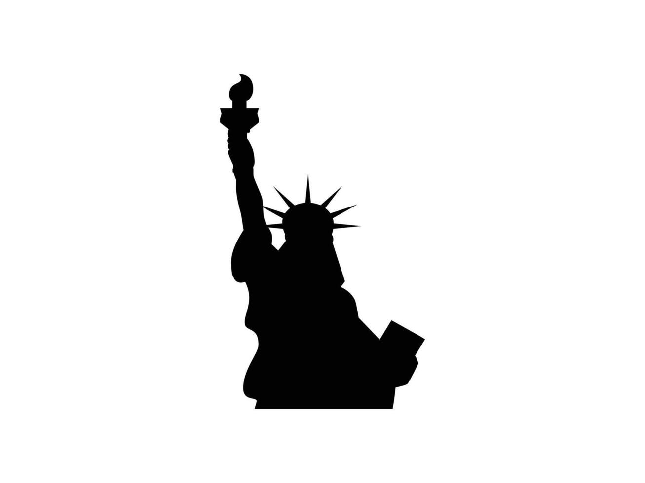 Iconic silhouette of the Statue of Liberty, representing American independence, freedom, and patriotism perfect for Fourth of July or national celebrations vector