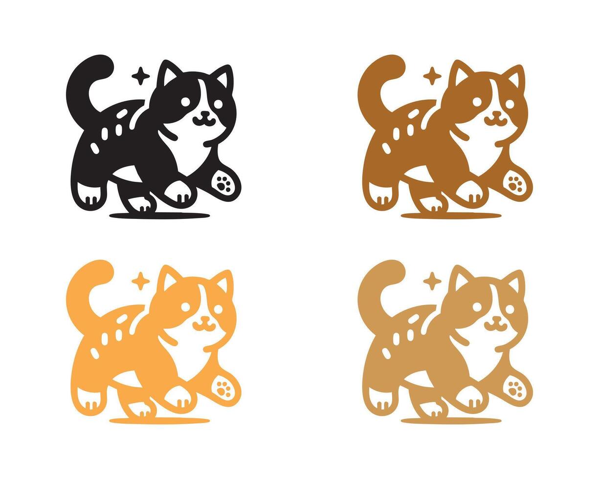 Cat icon set cat animal illustration vector